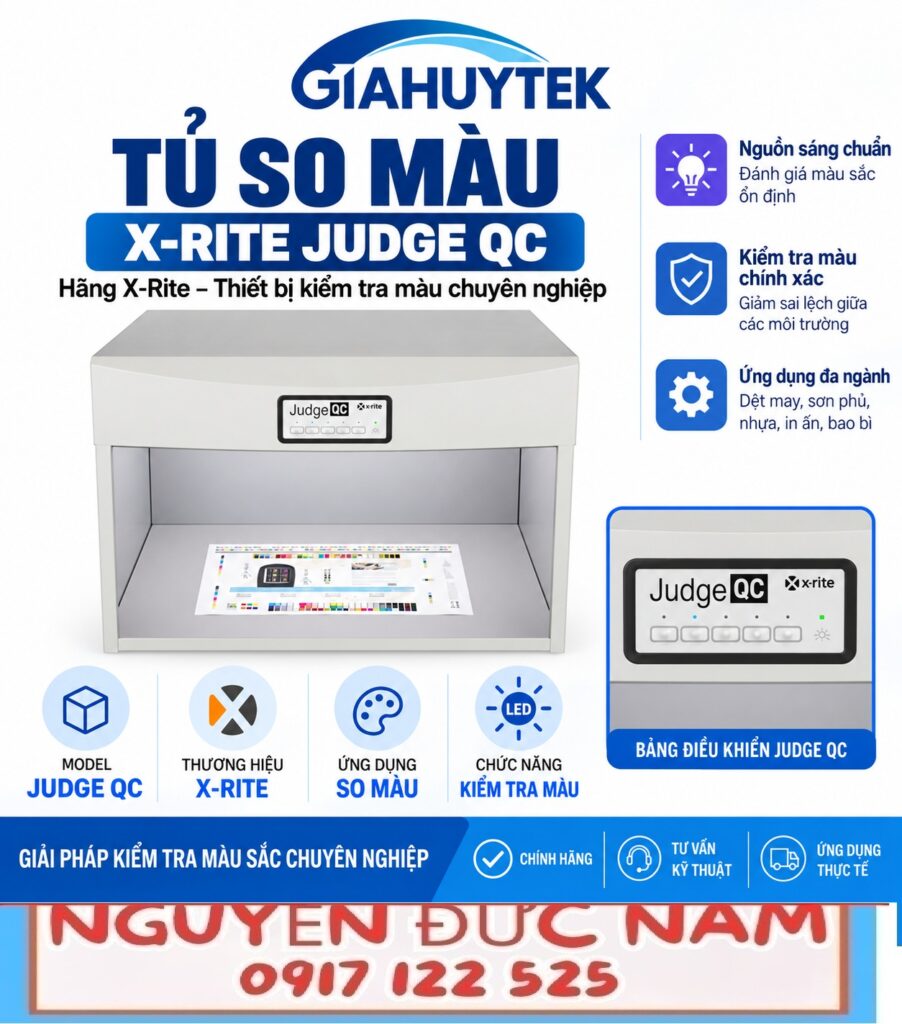 Tủ so màu X-Rite Judge QC kiểm tra màu vật liệu và bao bì