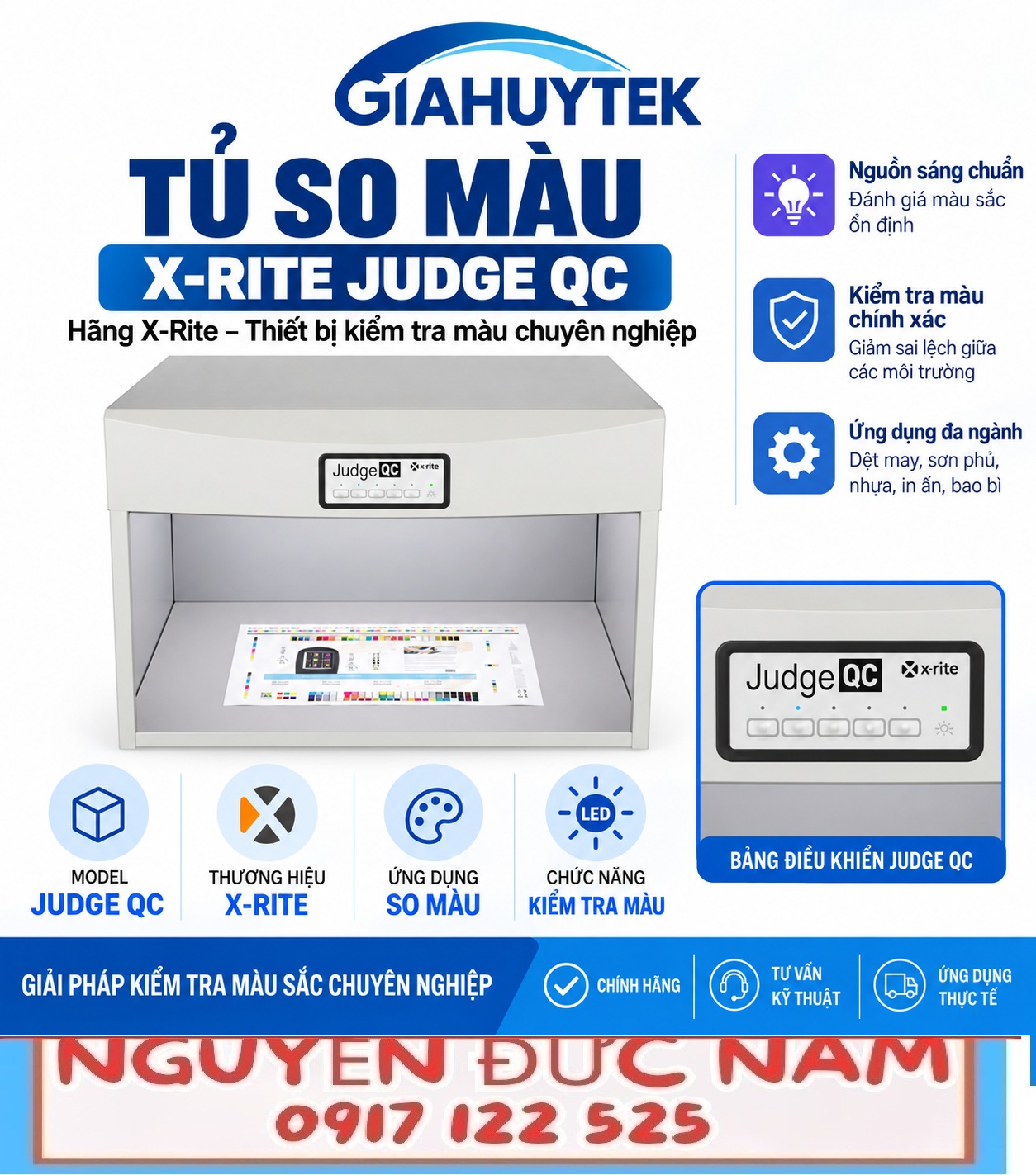 Tủ so màu X-Rite Judge QC cho kiểm soát màu bao bì